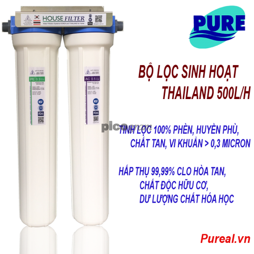 Bô lọc nước sinh hoạt 2 bước 500l/h